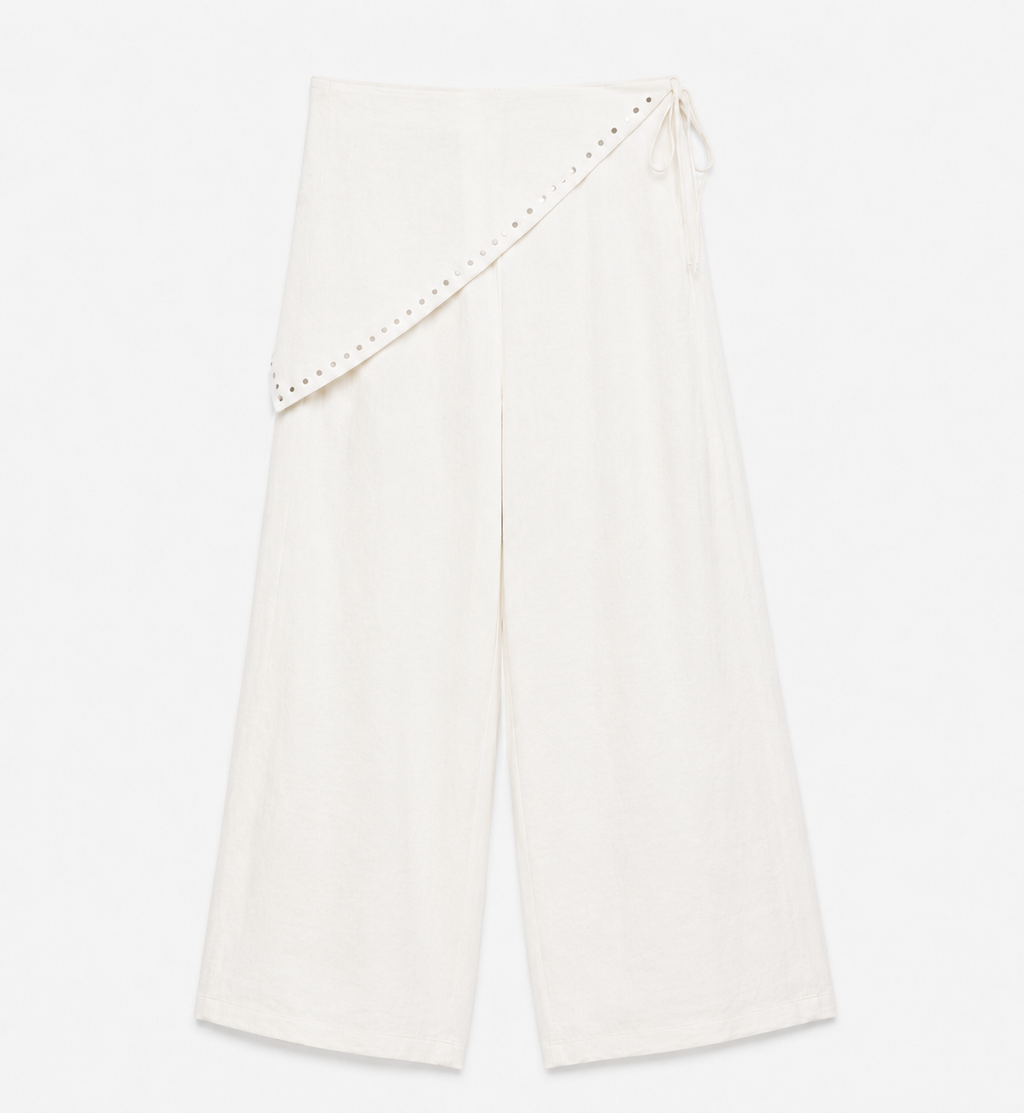 Flowing Scarf Trouser White