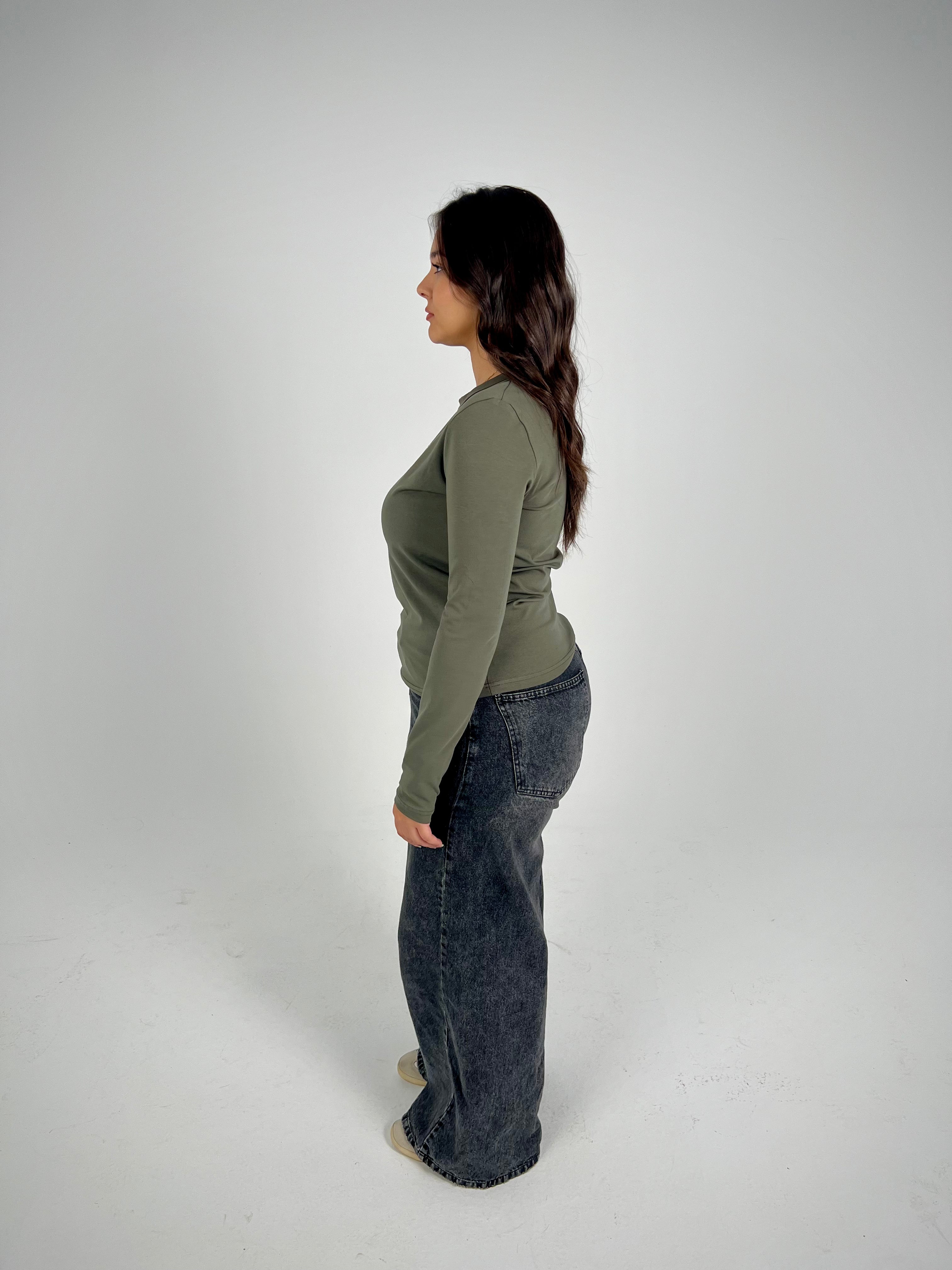 Dark Olive Basic Top