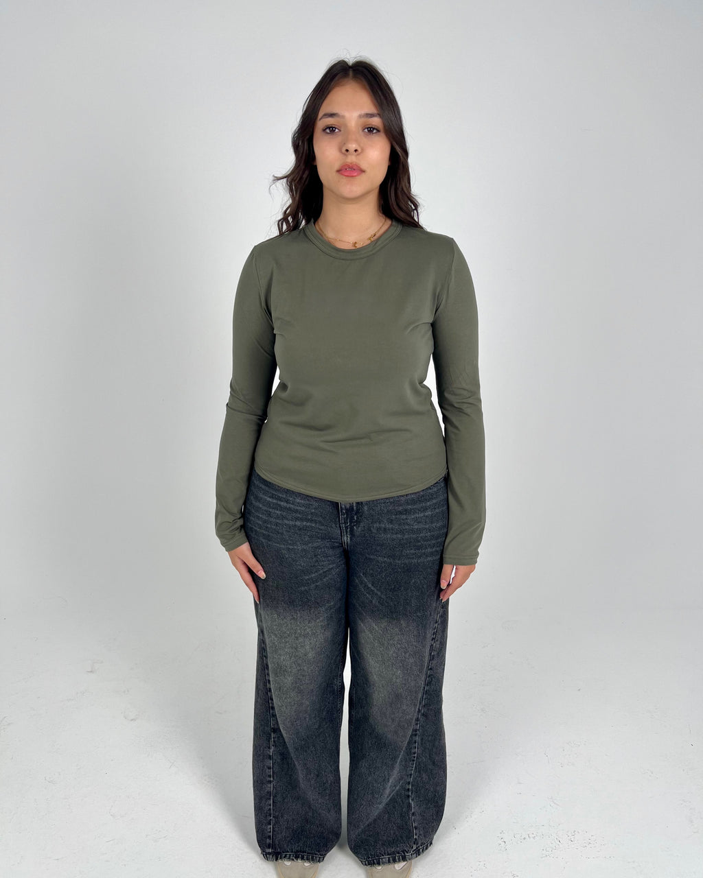 Dark Olive Basic Top