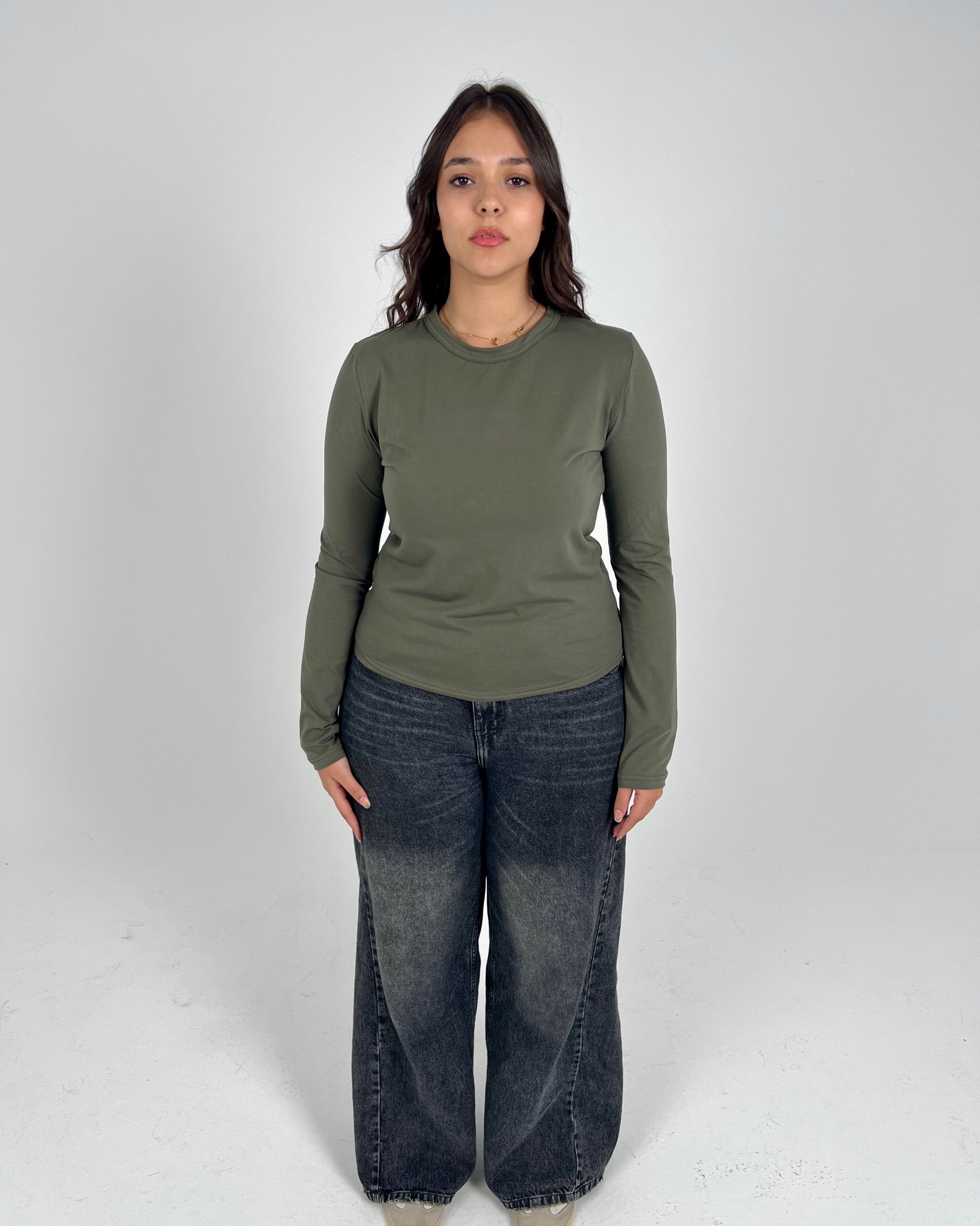 Dark Olive Basic Top