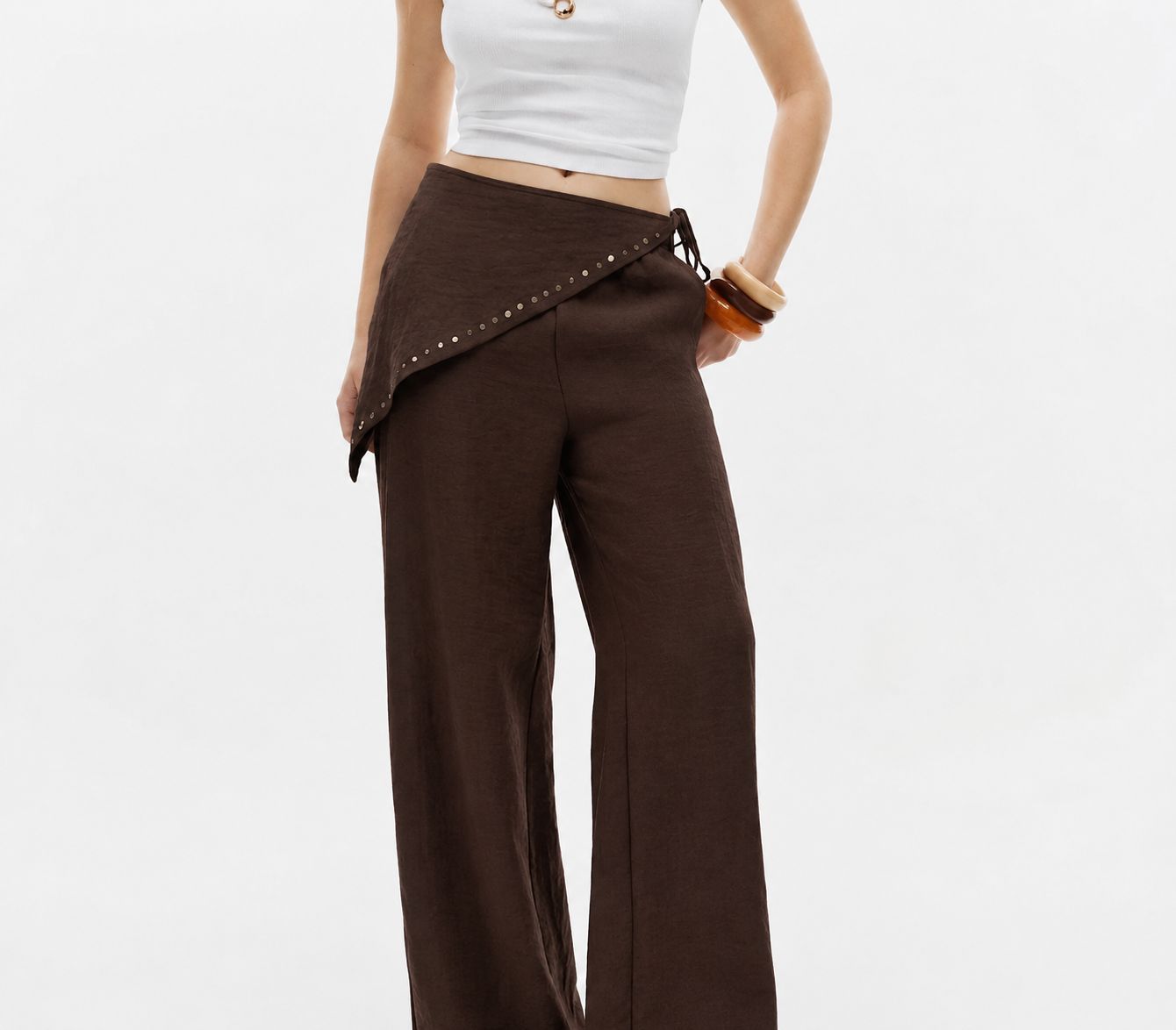 Flowing Scarf Trouser Brown