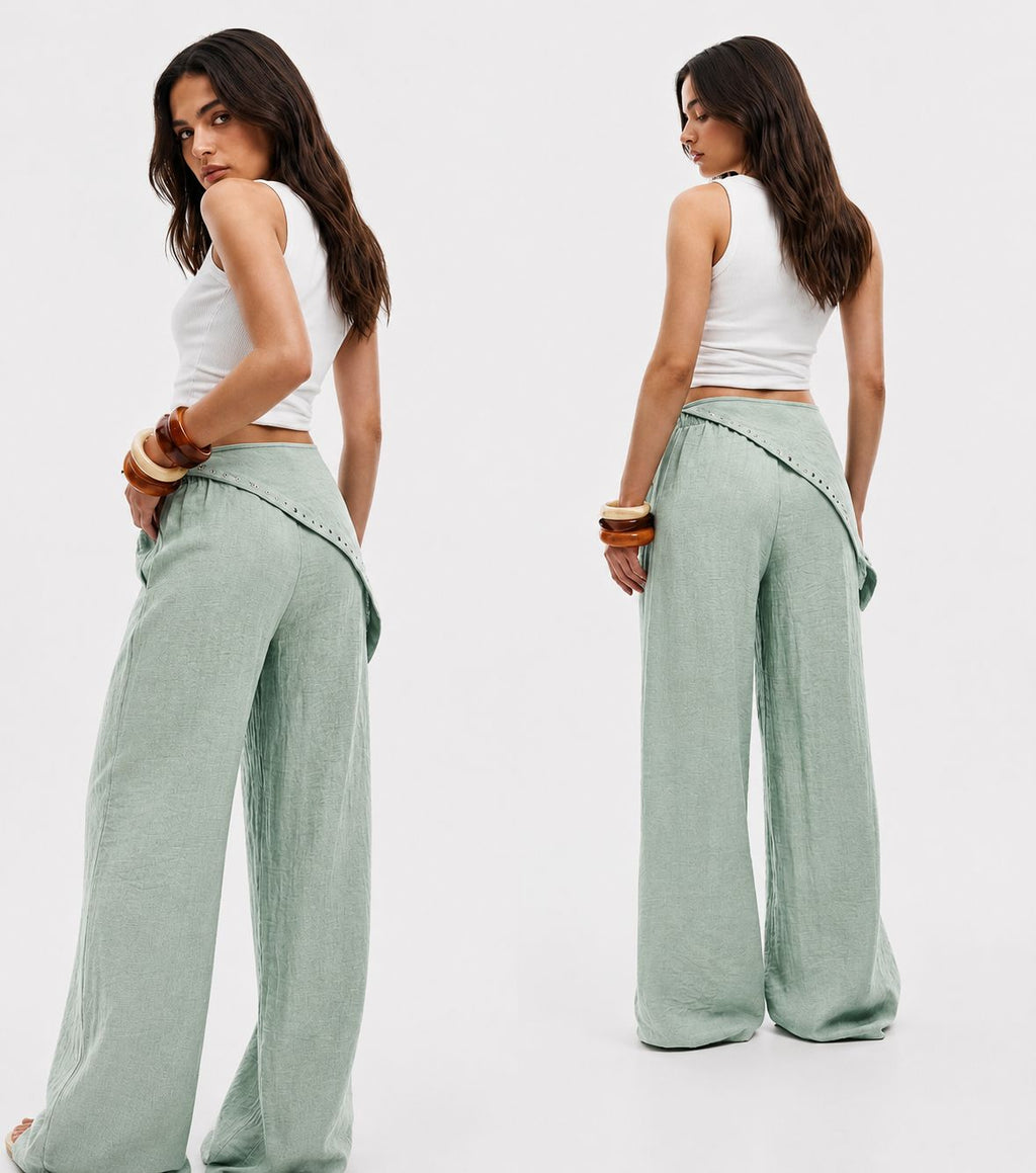 Flowing Scarf Trouser Mint-Green