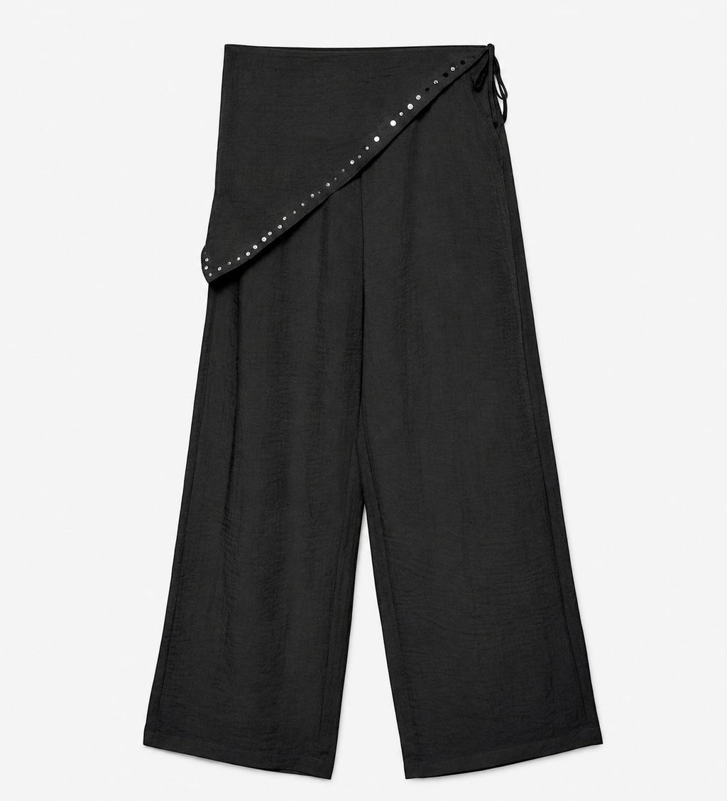 Flowing Scarf Trouser Black
